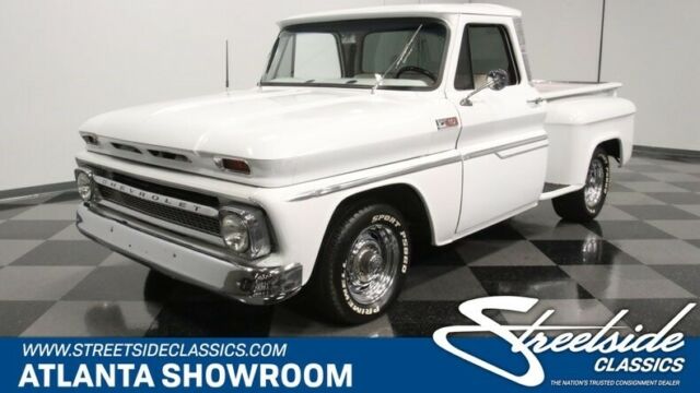classic vintage chrome c10 stepside 327 v8 auto transmission white 1965 Chevrolet C-10 Stepside