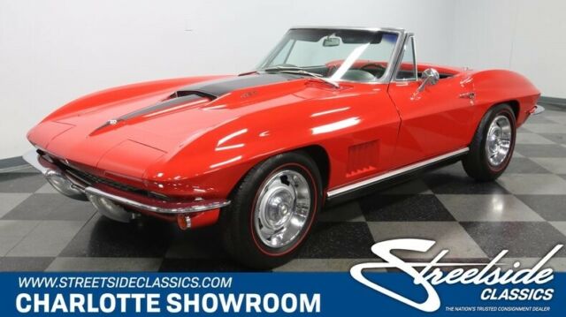 classic vintage chrome c2 stinger hood red back hard soft top bbc big block 1967 Chevrolet Corvette Convertible