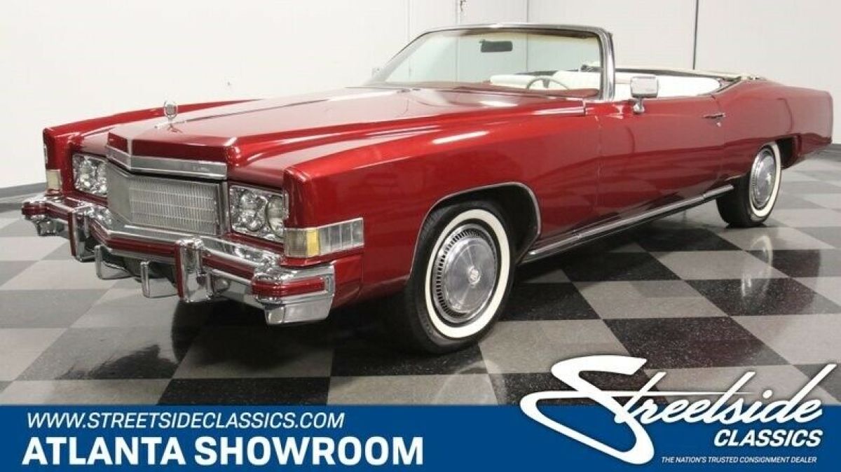 classic vintage chrome caddy 500 v8 auto transmission convertible red 1974 Cadillac Eldorado Convertible