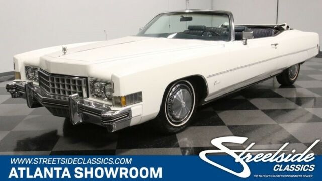 classic vintage chrome caddy convertible front wheel drive 500 v8 white 1973 Cadillac Eldorado Convertible