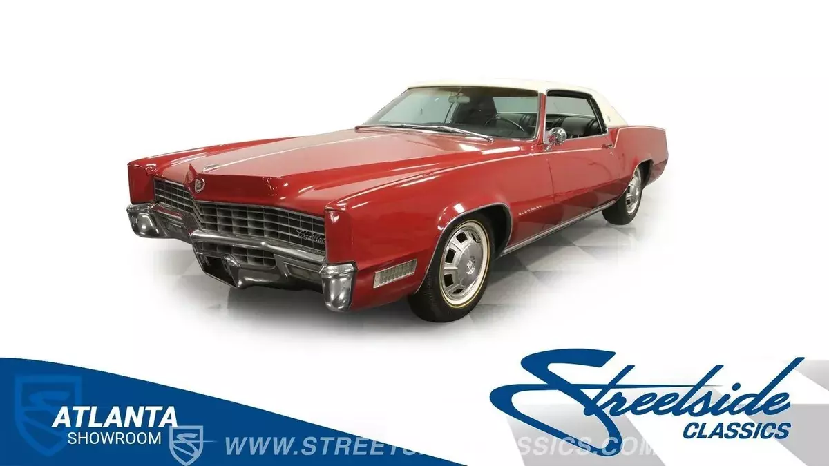 classic vintage chrome caddy eldorado 429 v8 auto transmission red 1967 Cadillac Eldorado