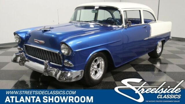 classic vintage chrome chevy 210 post tri-five 400 v8 4-speed manual blue 1955 Chevrolet Bel Air/150/210 Post