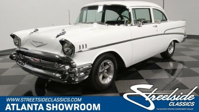 classic vintage chrome chevy 210 tri-five 350 v8 auto transmission white 1957 Chevrolet Bel Air/150/210 --