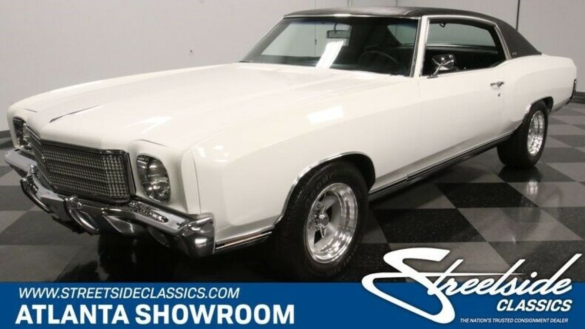classic vintage chrome chevy 350 v8 auto transmission monte white 1970 Chevrolet Monte Carlo