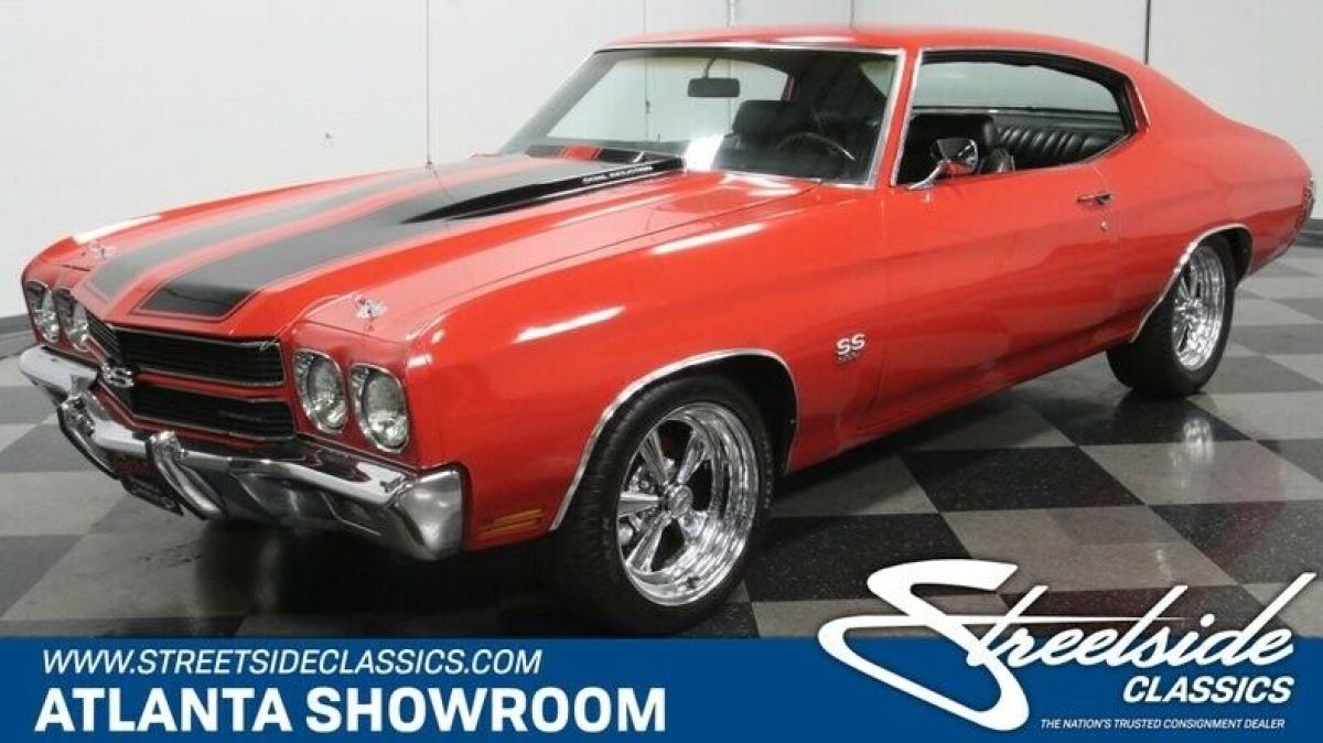 classic vintage chrome chevy 396 v8 big block 4-speed manual ss red 1970 Chevrolet Chevelle SS 396
