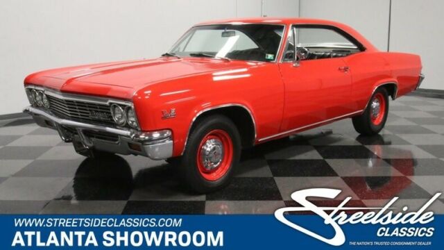 classic vintage chrome chevy 396 v8 big block auto transmission red 1966 Chevrolet Impala --