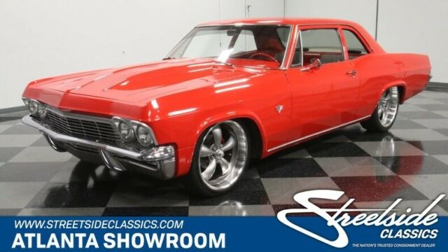 classic vintage chrome chevy 454 v8 big block auto transmission red 1965 Chevrolet Bel Air/150/210 --