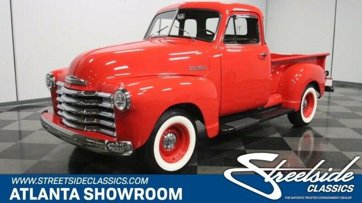 classic vintage chrome chevy 5 window 3100 235 inline 6 manual transmission red 1951 Chevrolet Other Pickups 5 Window
