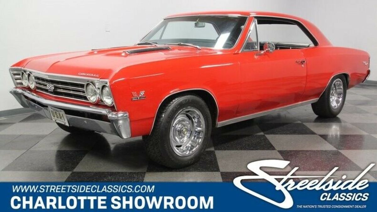 classic vintage chrome chevy bbc automatic muscle car black vinyl interior 1967 Chevrolet Chevelle SS Tribute