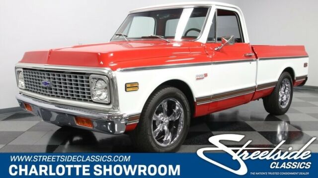 classic vintage chrome chevy bbc Hooker headers Holley Ridler 2 tone woodgrain 1972 Chevrolet C-10 Cheyenne Super