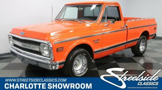 classic vintage chrome chevy bbc restored houndstooth Flowmaster Grant 1969 Chevrolet C-10 454 Custom