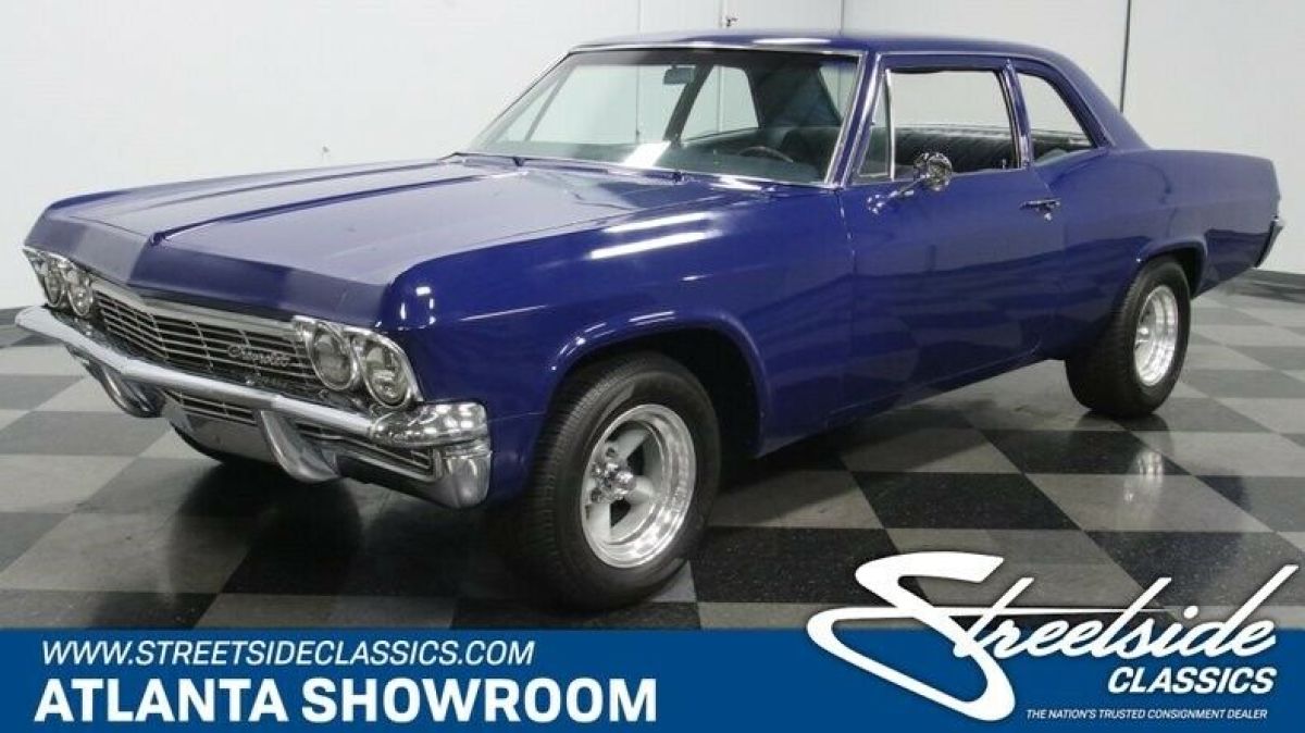 classic vintage chrome chevy bel air 327 v8 3-speed auto transmission blue 1965 Chevrolet Bel Air/150/210