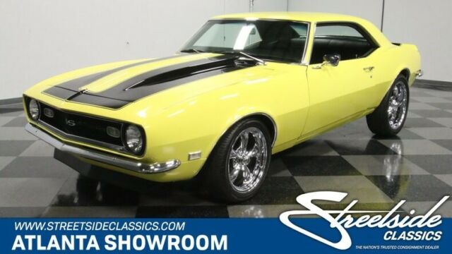 classic vintage chrome chevy big block 396 ss pony car yellow 1968 Chevrolet Camaro SS 396