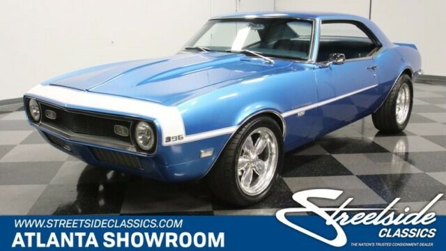 classic vintage chrome chevy big block 402 v8 5-speed manual blue 1968 Chevrolet Camaro