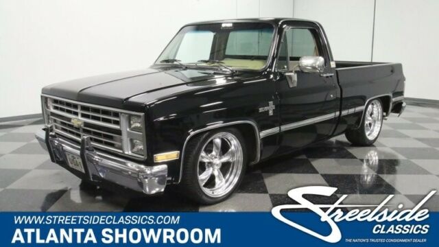 classic vintage chrome chevy c10 350 v8 auto transmission black lowered 1987 Chevrolet C-10 --