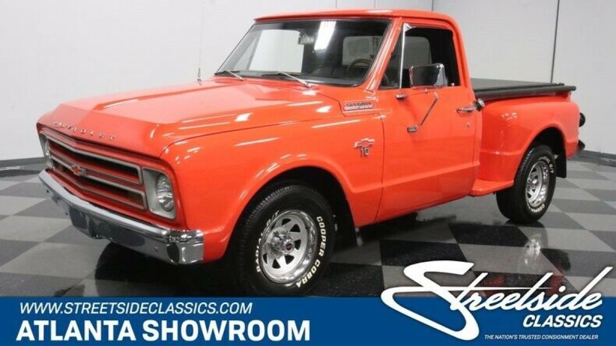 classic vintage chrome chevy c10 stepside 307 v8 3-speed manual transmission ora 1967 Chevrolet C-10 Stepside