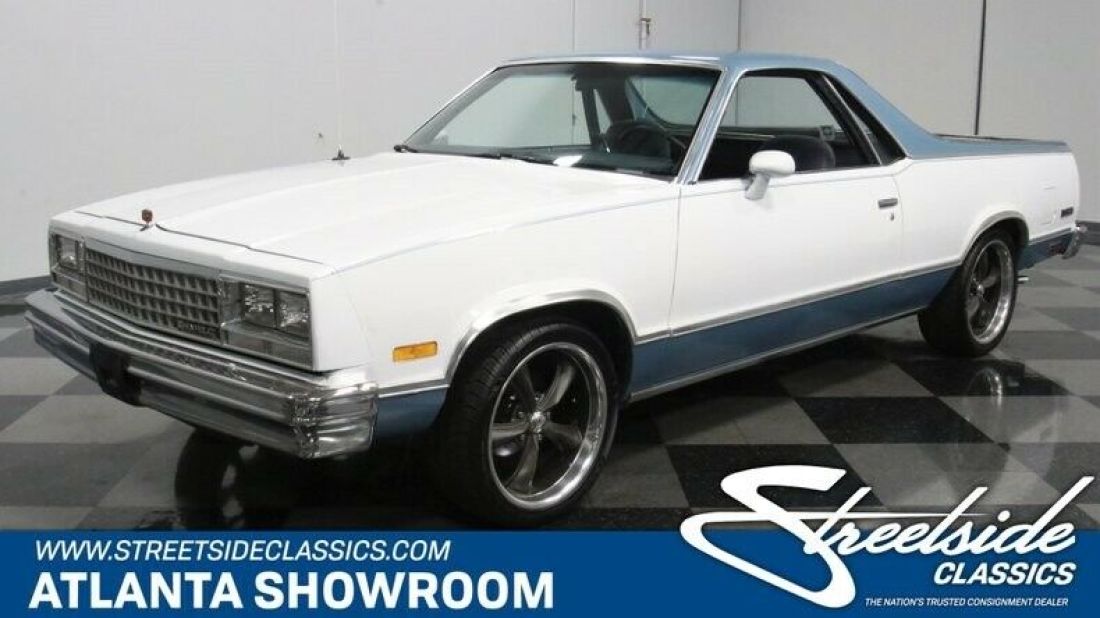 classic vintage chrome chevy conquista 350 v8 3-speed auto transmission white 1984 Chevrolet El Camino Conquista