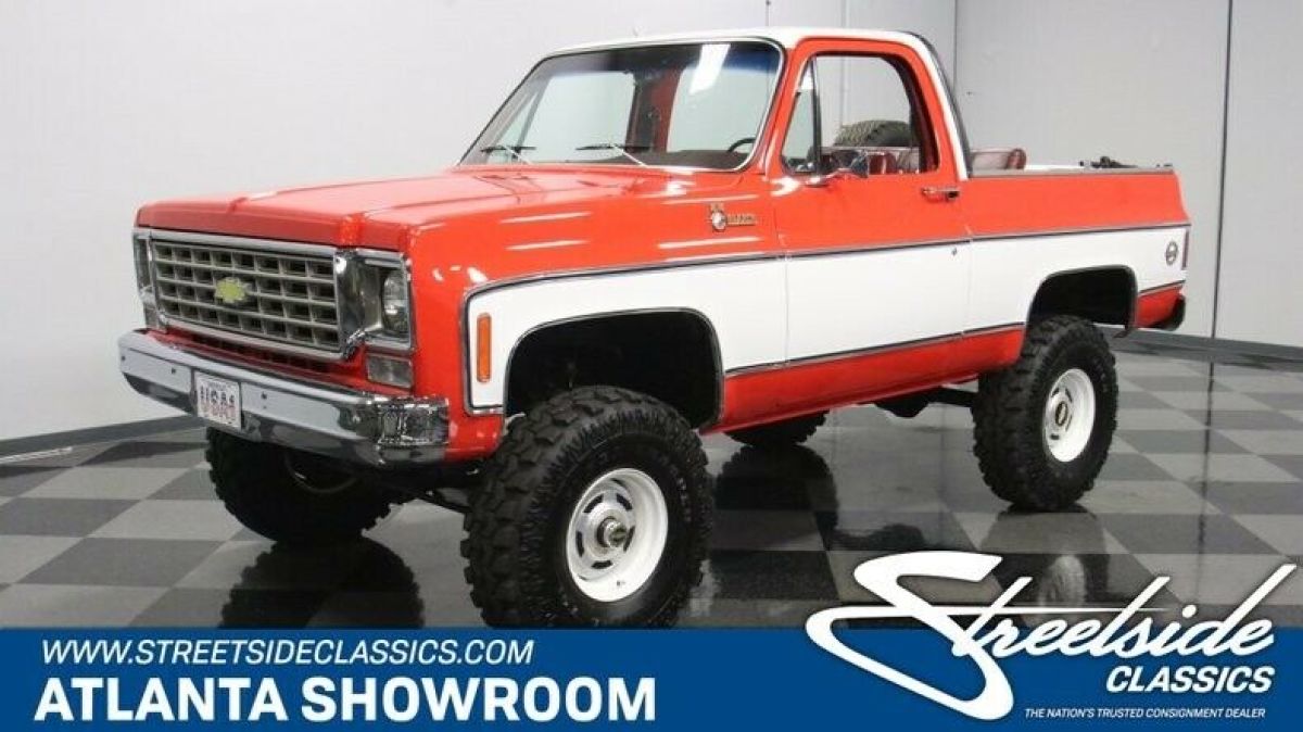 classic vintage chrome chevy k5 blazer 4x4 350 v8 4-speed manual crimson red 1976 Chevrolet Blazer Cheyenne K5 4x4