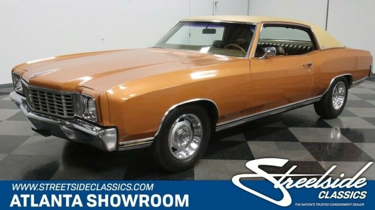 classic vintage chrome chevy monte 350 v8 3-speed auto transmission mohave gold 1972 Chevrolet Monte Carlo