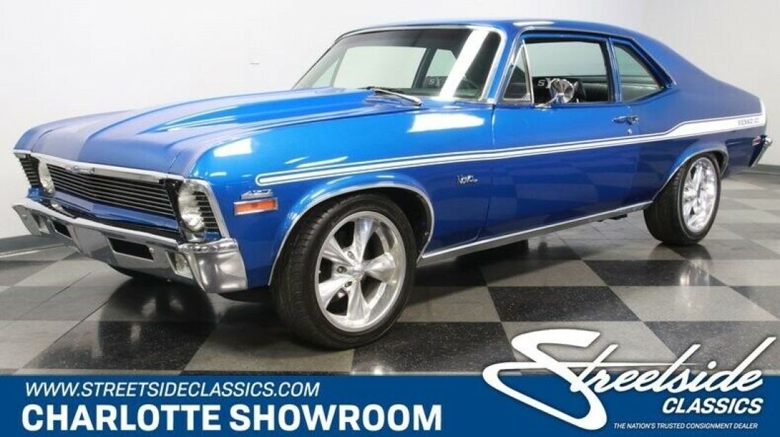 classic vintage chrome Chevy muscle car big block BBC automatic vinyl stripes 1970 Chevrolet Nova Yenko Tribute
