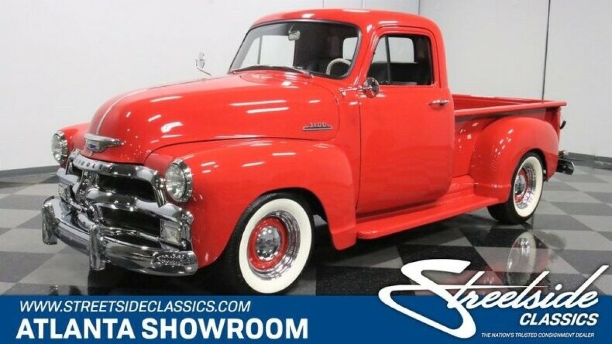 classic vintage chrome chevy pickup 3100 350 v8 auto transmission red 1954 Chevrolet Other Pickups