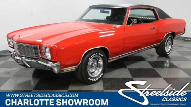 classic vintage chrome chevy red black vinyl bbc dual exhaust Weiand Holley 1971 Chevrolet Monte Carlo SS Tribute