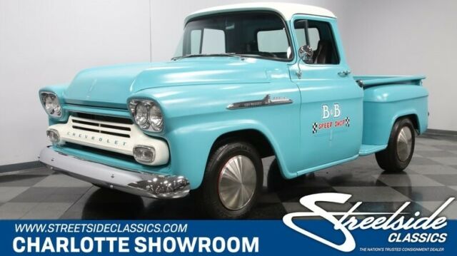 classic vintage chrome chevy sbc manual transmission satin paint grey cloth 1958 Chevrolet Other Pickups Apache
