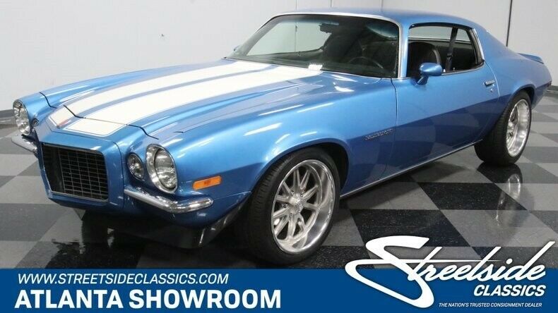 classic vintage chrome chevy split bumper restomod ls3 v8 auto transmission blue 1971 Chevrolet Camaro LS3 Restomod