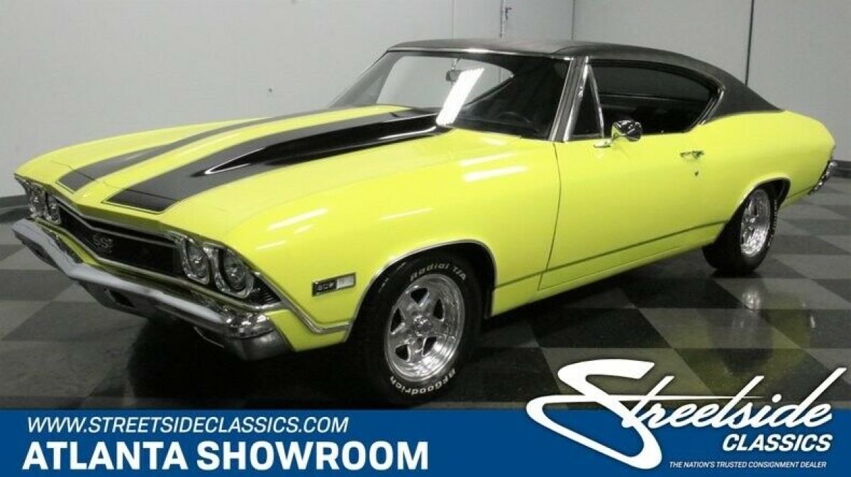 classic vintage chrome chevy ss restomod zz502 v8 5-speed manual yellow 1968 Chevrolet Chevelle SS 502 Restomod