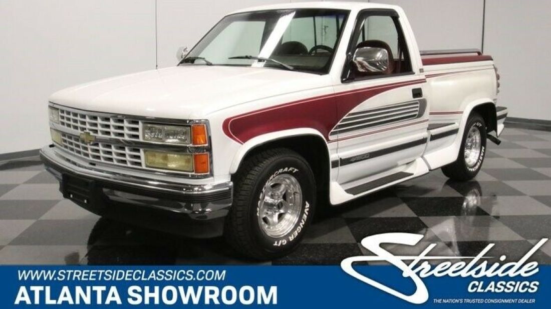 classic vintage chrome chevy stepside 350 v8 auto transmission white 1993 Chevrolet Silverado 1500 Stepside