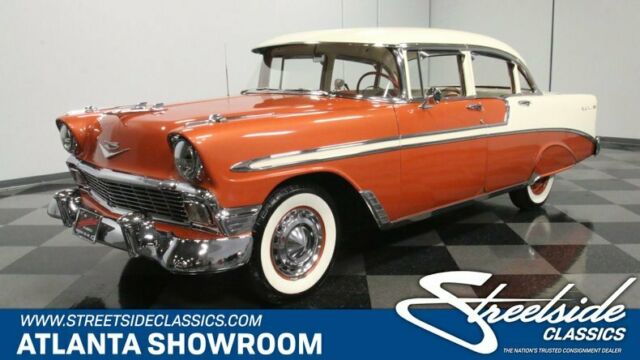classic vintage chrome chevy tri-five bel air 265 v8 auto transmission 4 door or 1956 Chevrolet Bel Air/150/210 4 Door Sedan