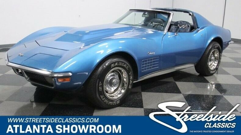 classic vintage chrome chevy vette 383 stroker 4-speed manual blue 1971 Chevrolet Corvette