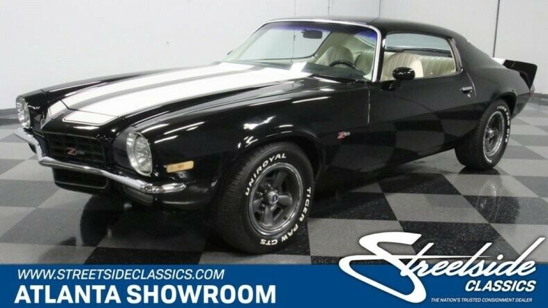 classic vintage chrome chevy z28 350 v8 auto transmission black 1973 Chevrolet Camaro Z/28