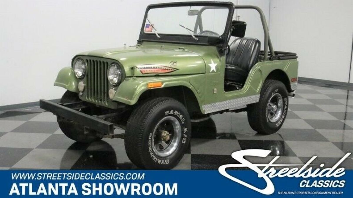 classic vintage chrome cj5 4x4 mopar dauntless 225 ci v6 3-speed manual green 1971 Jeep CJ Dauntless