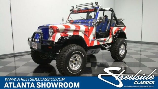 classic vintage chrome cj7 4x4 american flag 350 v8 3-speed auto transmission 1979 Jeep CJ --