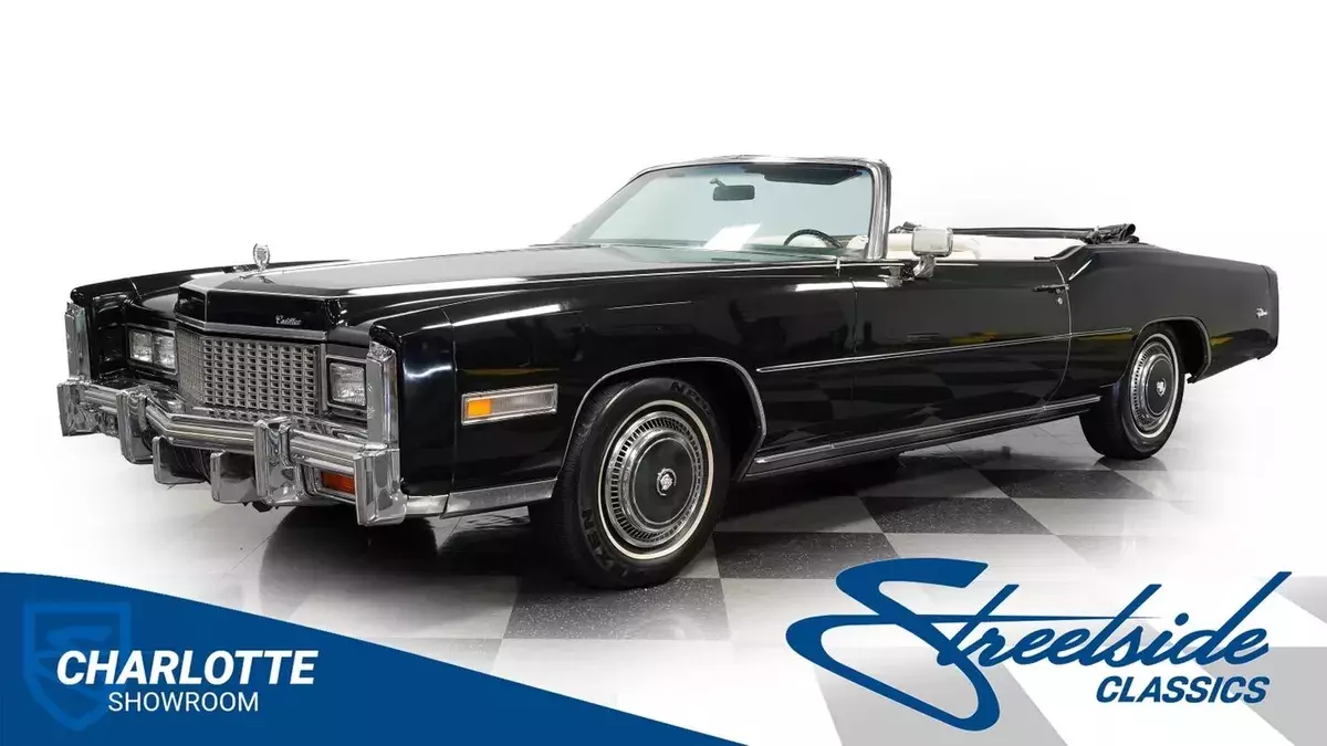 classic vintage chrome drop rag top American luxury cruiser Caddy 1976 Cadillac Eldorado Convertible