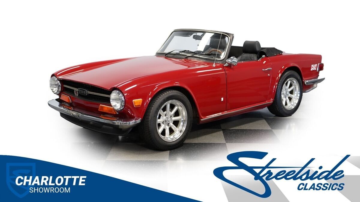 classic vintage chrome drop rag top British compact sports car manual transmissi 1974 Triumph TR-6