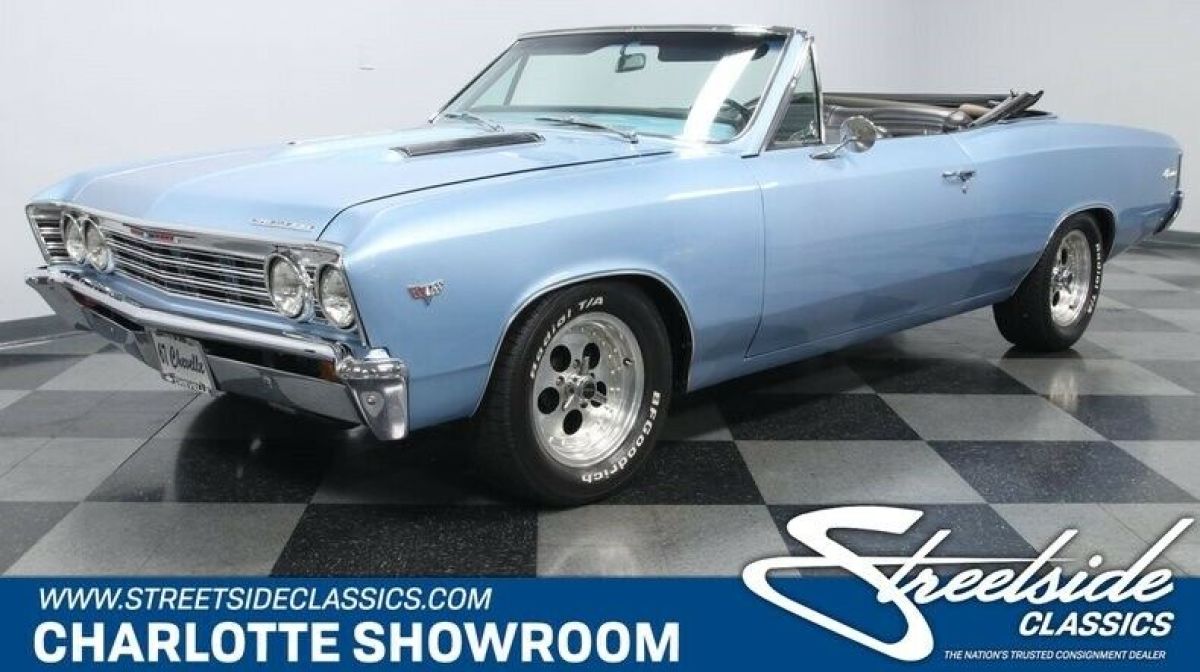 classic vintage chrome drop rag top chevy sbc automatic BF Goodrich Edelbrock 1967 Chevrolet Chevelle Malibu Convertible