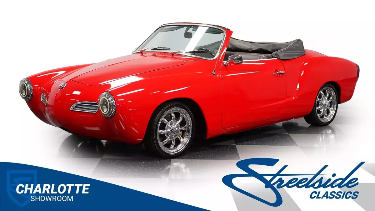classic vintage chrome drop rag top VW German sports car lowered custom restored 1970 Volkswagen Karmann Ghia Convertible