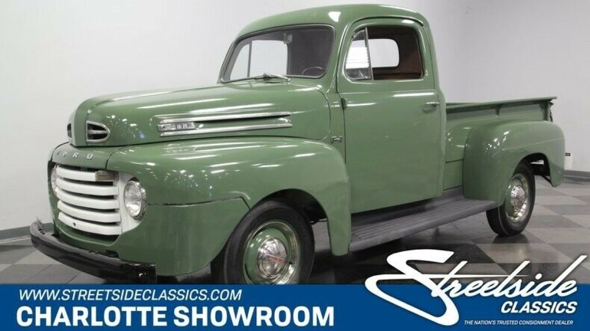 classic vintage chrome flathead FoMoCo truck wooden bed saddle vinyl interior 1949 Ford Other Pickups