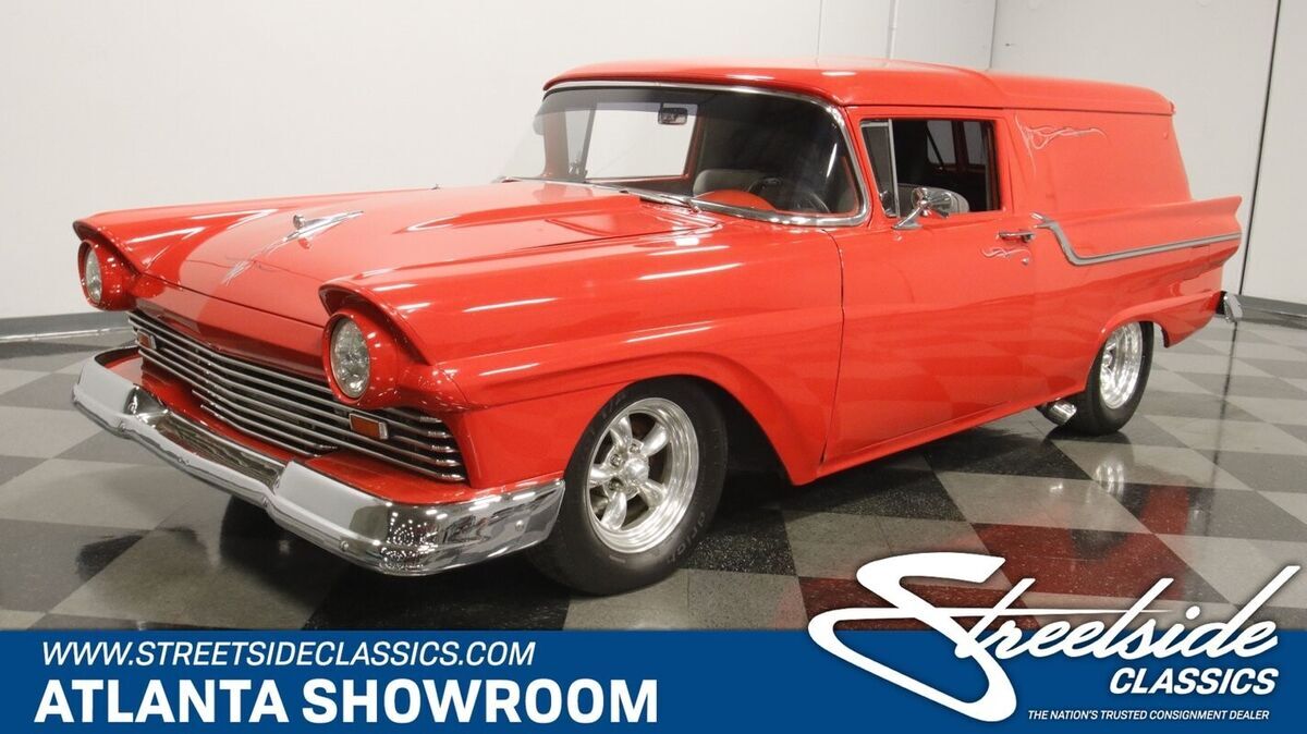 classic vintage chrome fomoco delivery 429 v8 3-speed auto transmission red 1957 Ford Courier Delivery