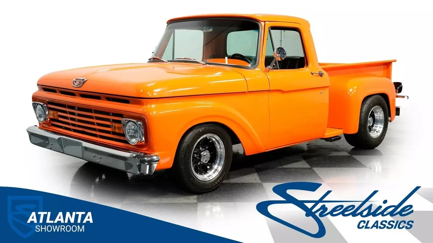 classic vintage chrome fomoco f-100 stepside restomod 460 v8 auto transmission 1963 Ford F-100 Stepside Restomod