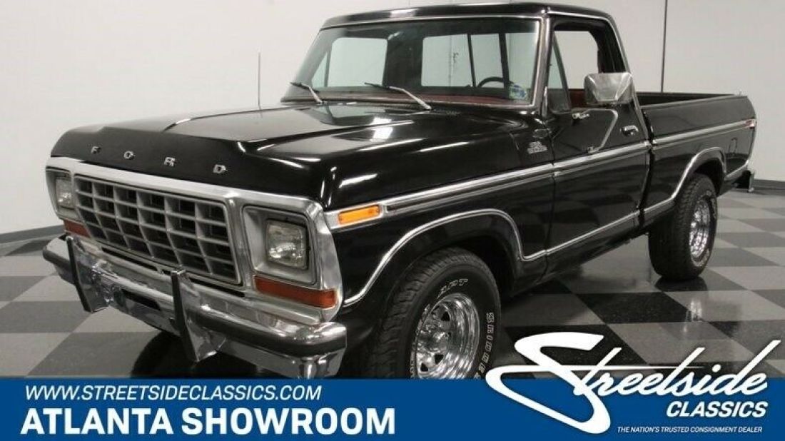 classic vintage chrome fomoco f100 351 v8 auto transmission black 1979 Ford F-100