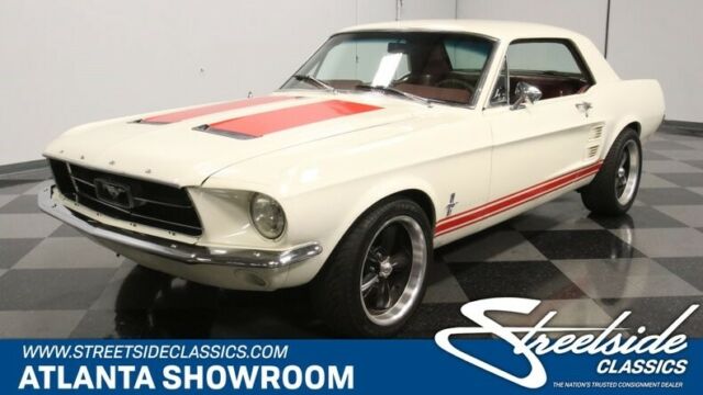 classic vintage chrome fomoco pony car 390 v8 5 speed manual white 1967 Ford Mustang