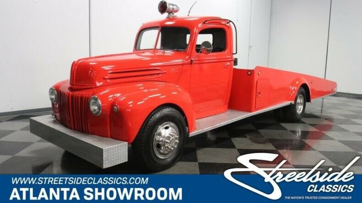classic vintage chrome fomoco ramp truck f1500 454 v8 big block auto red 1946 Ford Other Pickups Ramp Truck