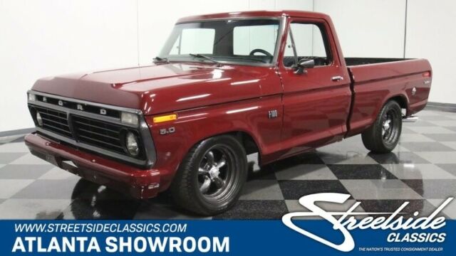 classic vintage chrome fomoco restomod 5.0l v8 auto transmission mustang motor 1973 Ford F-100 Restomod
