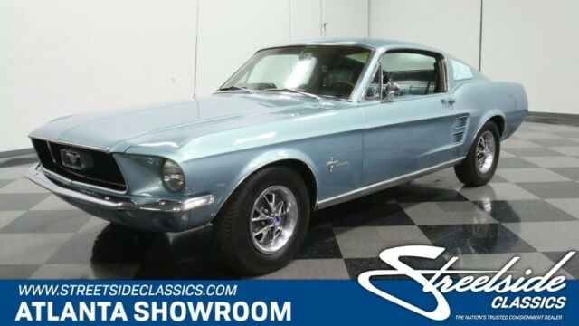classic vintage chrome fomoco stang fastback 289 v8 auto transmission blue 1967 Ford Mustang Fastback