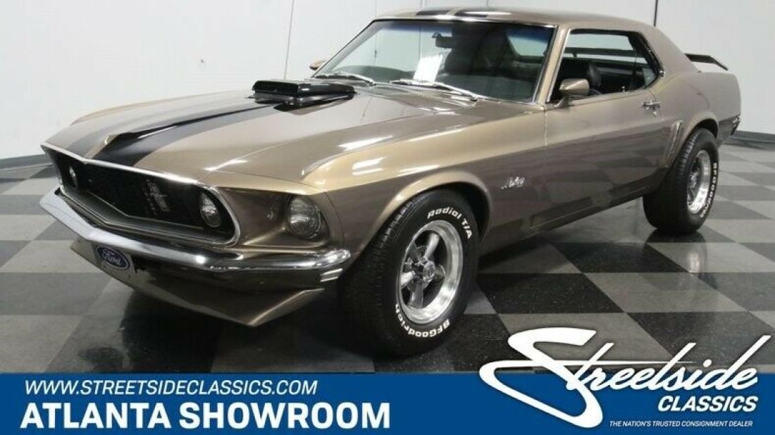 classic vintage chrome fomoco stang pony car 351 v8 3-speed auto transmission go 1969 Ford Mustang