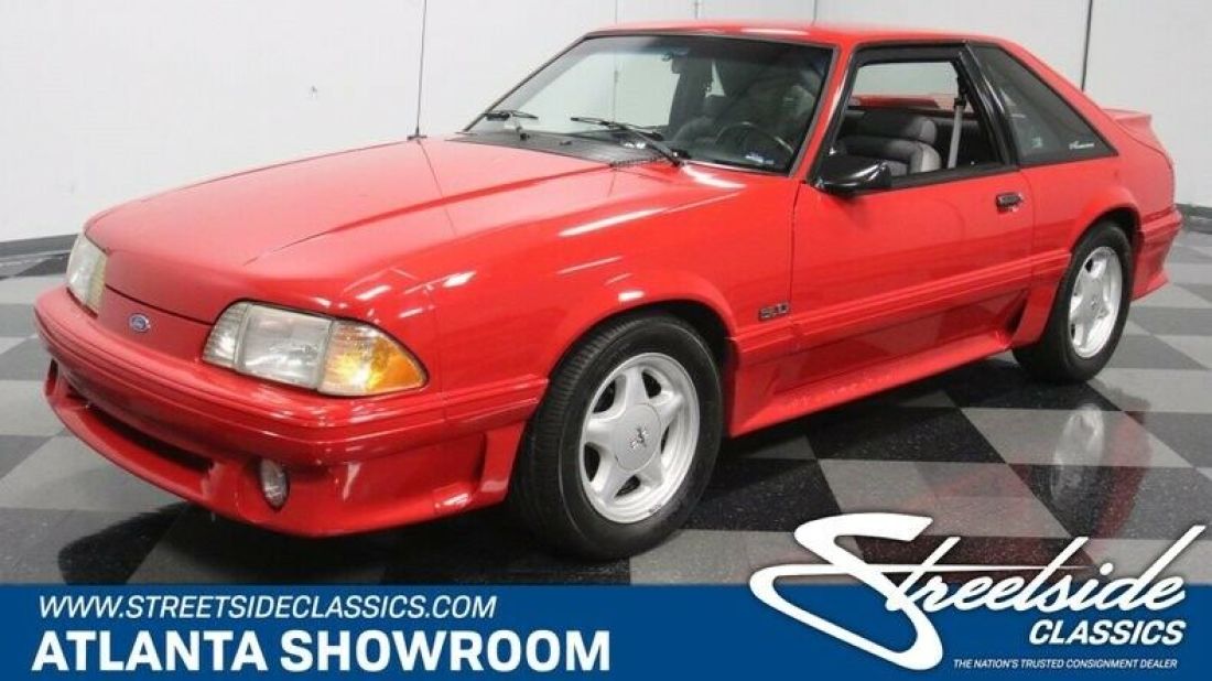 classic vintage chrome foxbody gt stang 5.0 v8 5-speed manual red 1993 Ford Mustang GT