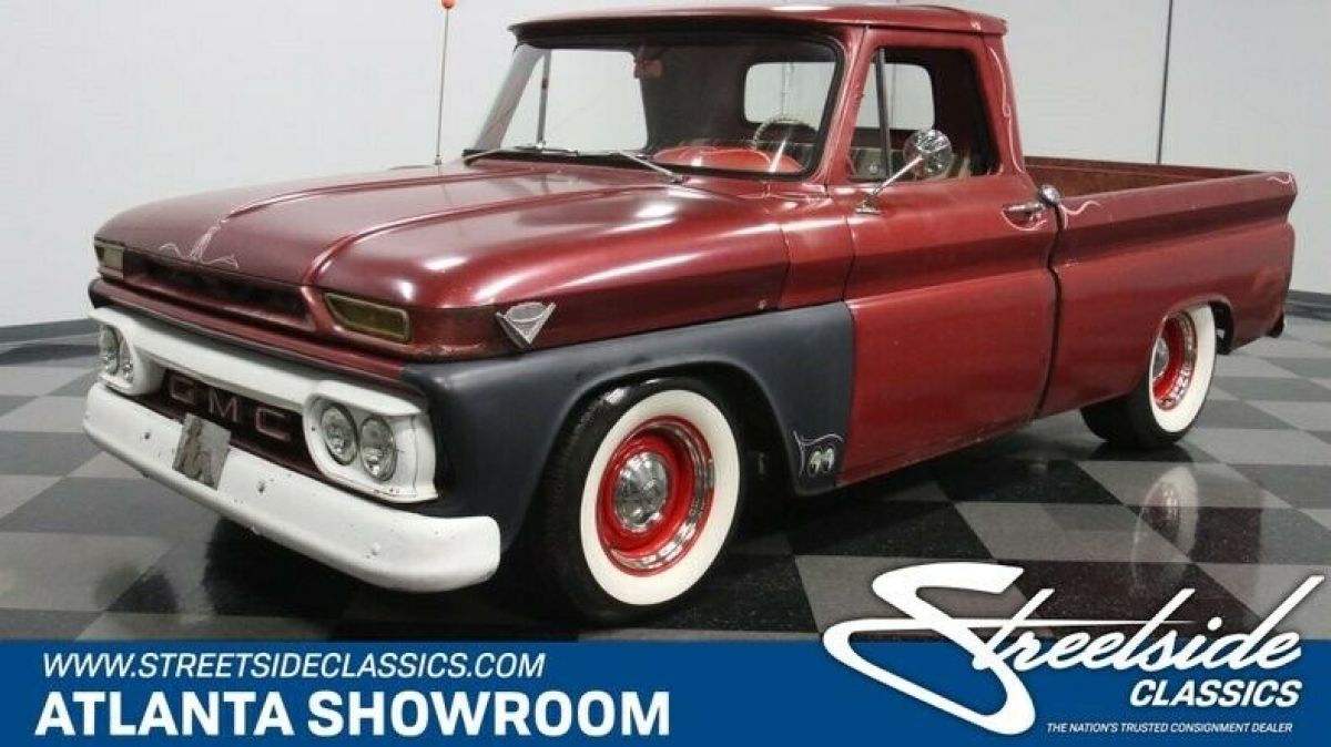 classic vintage chrome gmc c10 327 v8 auto transmission red patina 1966 GMC C10